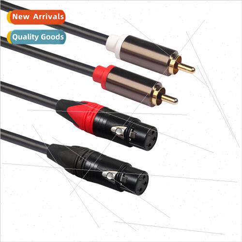 New all copper 2rca male to dual ca male audio cable 1.5 met