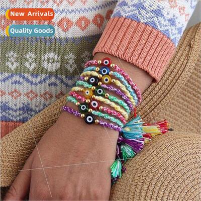 mple glazed eye beads small bracelet couple beaded hand-wove