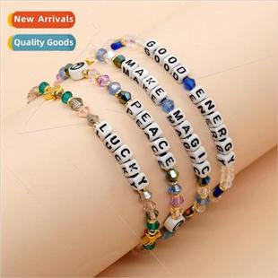 Colorful Crystal Beads Vacation Heart Style Peach Bohemian
