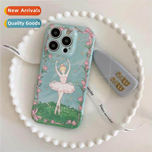 Ins niche ballet girl 适用 Apple 15 phone case 13ProMax brac