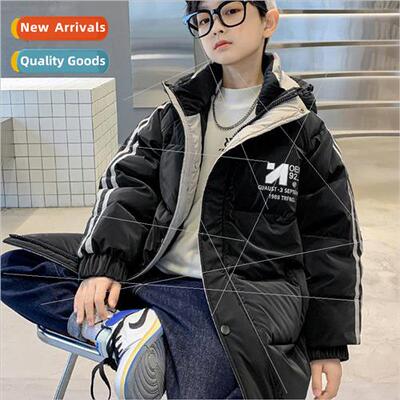 Boys winter white duck down down jacket in the long thickene