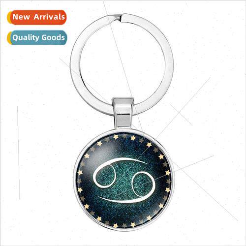 Best  Ring Buckle Key Jewelry Small Pendant Zodiac Time Gems