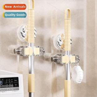 Mop hooks hole-free suction cup mop clip wall bracket bathro