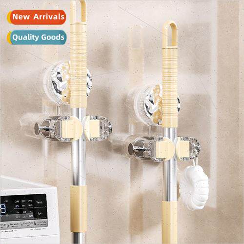 Mop hooks hole-free suction cup mop clip wall bracket bathro