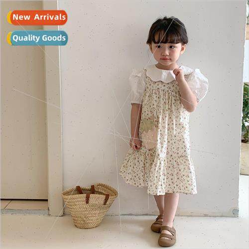 Korea 2023 summer new 适用eign- little girl sweet floral dre