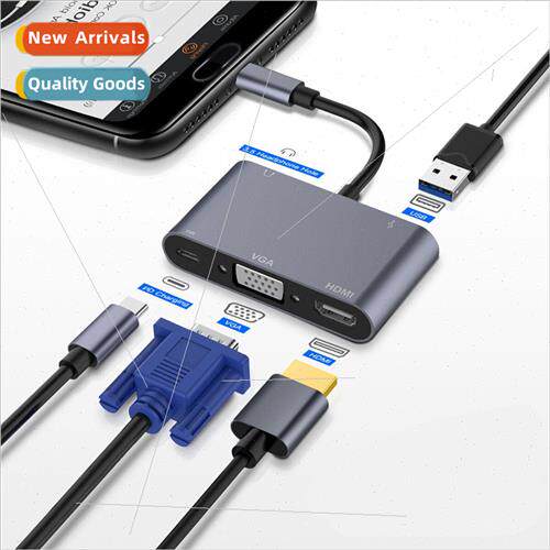 Type-C to HDMI/VGA/PD 5-in-1 Docking  USB3.1 HUB Hub HD Dock