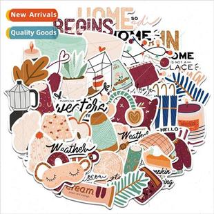 graffiti literary stickers waterproof sui repeating fall