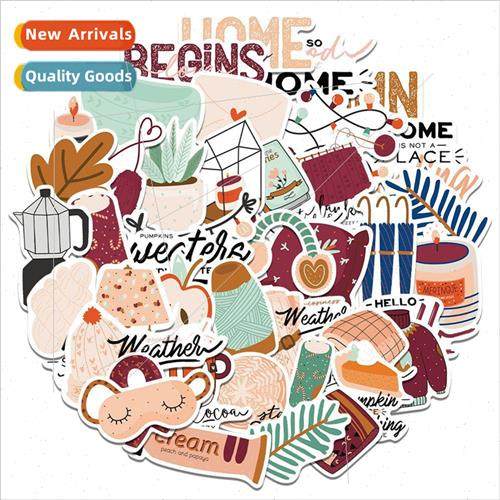 50 fall literary graffiti stickers waterproof -repeating sui