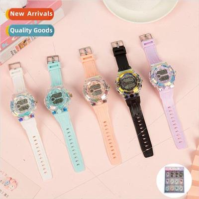 Pearlescent phantom color timing waterproof watch students o