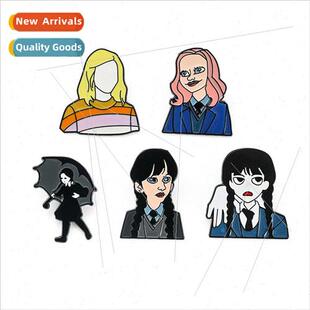 Americana Wednesday Perimeter Adams Character Metal Pin I AM