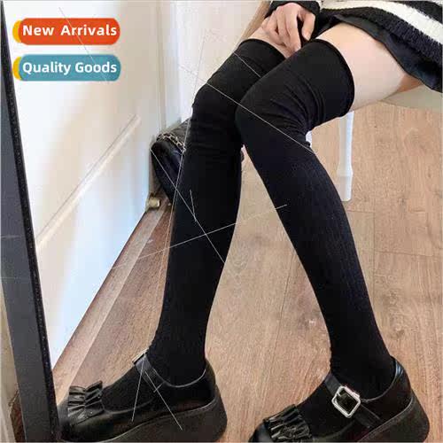 Long Pleated Stacked Socks Thin Solid Color Pure Desire Swee