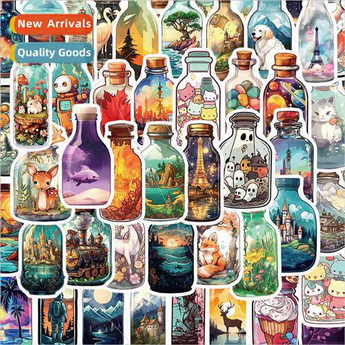 50 ins Big World in a Bottle 2 Graffiti Stickers Decoration