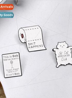 Cartoon creative cat letters brooch cute clothing bags schoo