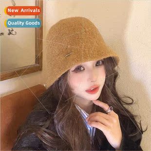 winter new hat fall fisherman and thickened 2023 lambswool