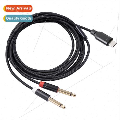 Built-in con chip TYPE-C male to dual 6.35 computer even mix