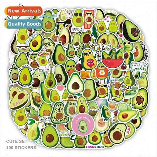 100 ins wind cartoon avocado personalized stickers decorativ