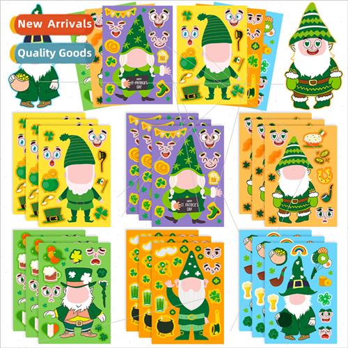 6 Pieces/Pack DIY St. Patricks Day Stickers Hair Bands Irish