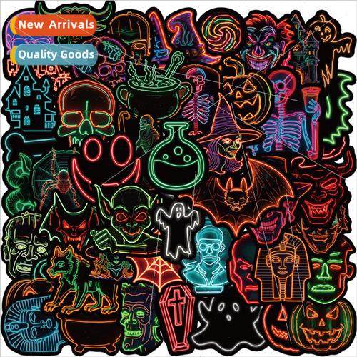 50 cartoon Halloween neon graffiti stickers personalized dec