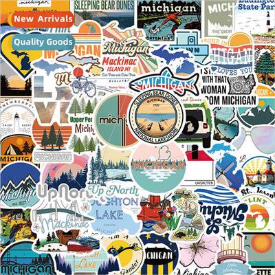 50 Regional Michigan Graffiti Material Stickers Decoration H