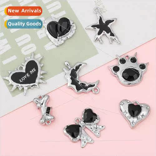 White K color alloy oil drip bow moon star pendant DIY handm