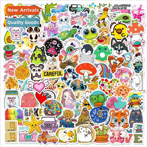 100 small size 4cm new animal mix stickers starfish cartoon