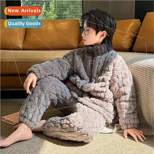 Childrens pajamas fall and winter boys coral fleece boys fac