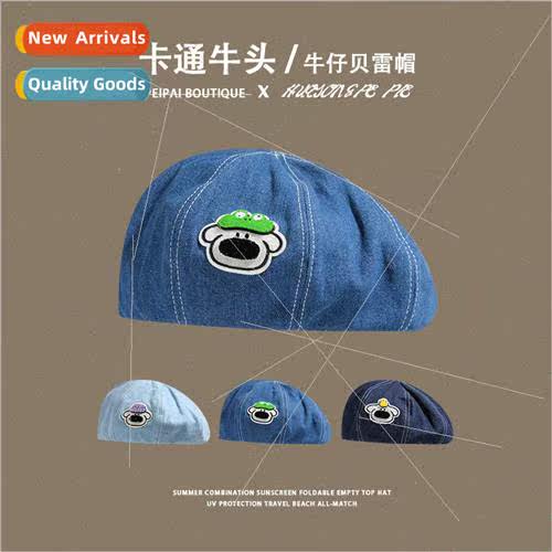 Hat female cute cartoon beret spring and fall fashion show f