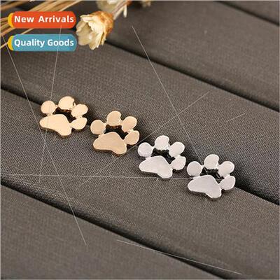 Animal cat and dog paw hand earrings alloy electroplating co