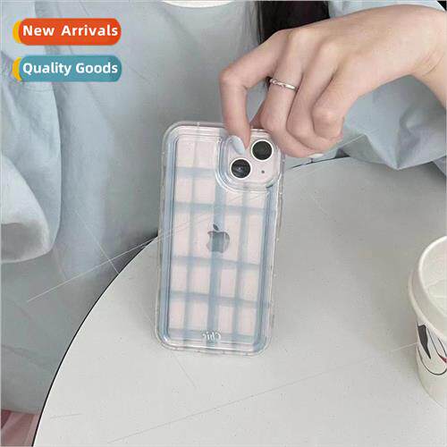 Blue Striped Plaid IPhone14Promax Space Case Apple 13 Soft 1