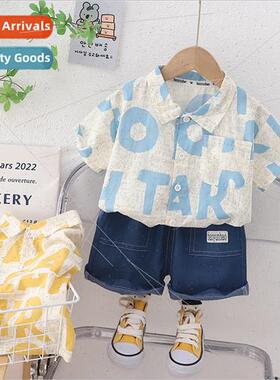 Boys short-sleeved shirt summer 2023 new childrens shirts th