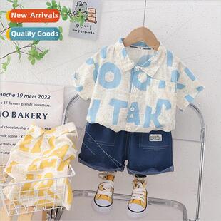 Boys short-sleeved shirt summer 2023 new childrens shirts th