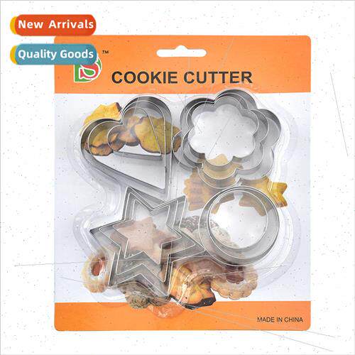 Stainless Steel Cookie Moulds Baking Moulds Set Suction Card