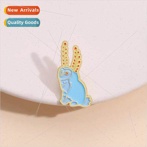 Cute cartoon animal owl mammoth metal badge alloy creative b