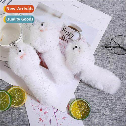 2020 plush bag charm creative keychain cute charm white fox