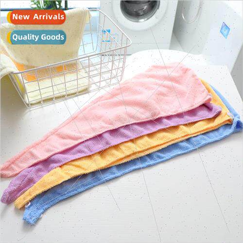 Korea shower dry hair cap bathing head wrap cap solid color