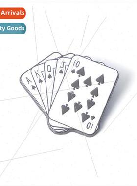Poker Spades Flush Badge Card Game Texas Holdem  Alloy Pin