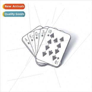 Badge Card Alloy Spades Pin Holdem Flush Texas Poker Game