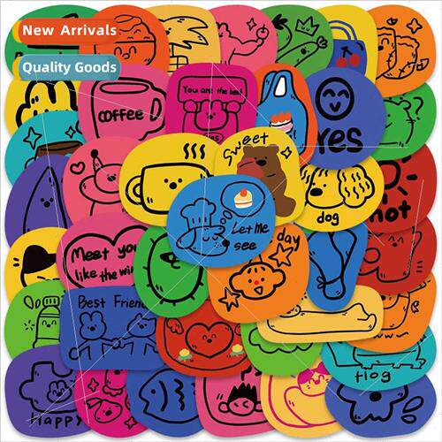 50 colorful cute cartoon graffiti stickers notebook water cu