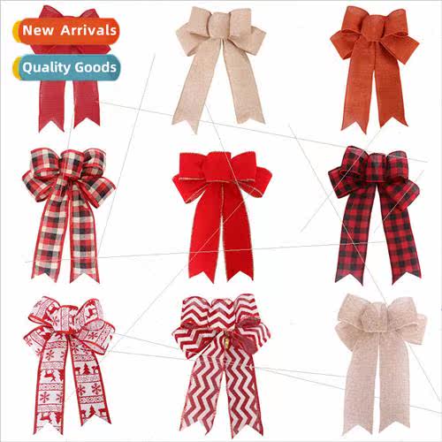 Burlap Christmas Decoration Bow Handmade Christmas Decoratio