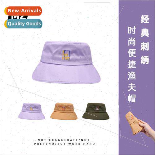 embroidered letters fisherman hat women travel play classic