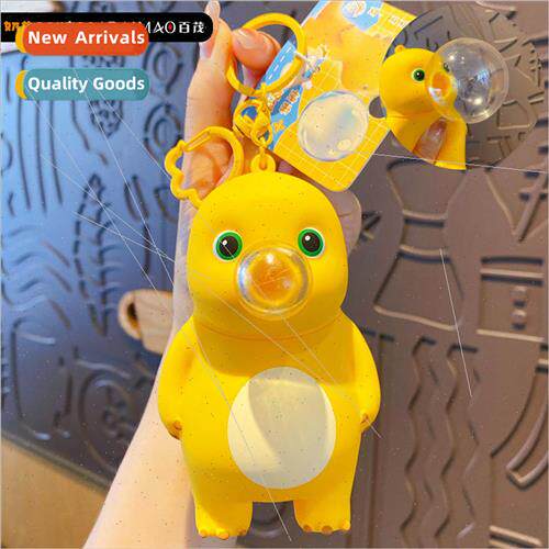 decompression large spit bubble milk dragon keychain female