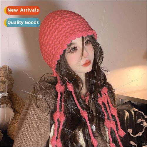Handmade fashion tassel bun head cap ball ball tie winter st