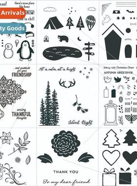 Christmas Stamps 15x15cm Halloween Background Decoration Tra