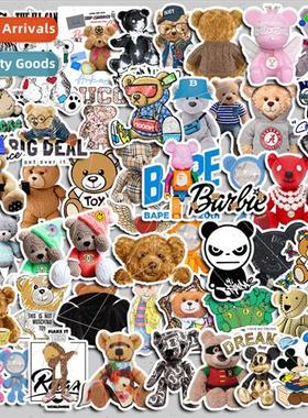 50 Funny Bear Personalized Laptop Stickers Decorative Guitar