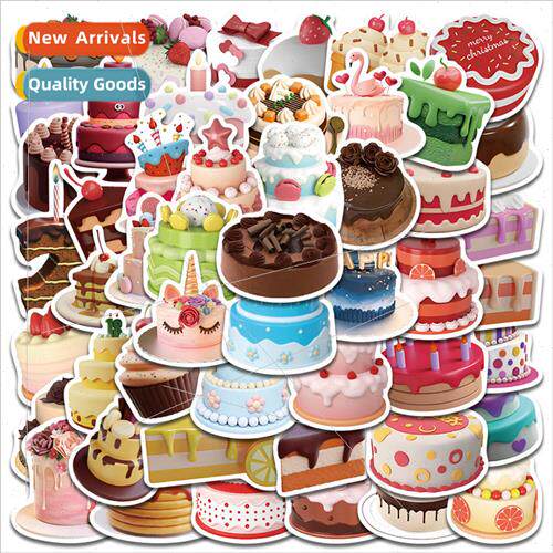 50 3D Cartoon Birthday Cake Stickers ggage Cell Phone Comput