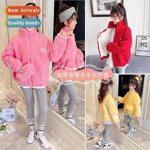 Girls jacket fall and winter 2023 new 适用eign stylish middl