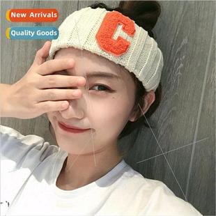 hair band casual edge studen ladies knitted color Wide solid