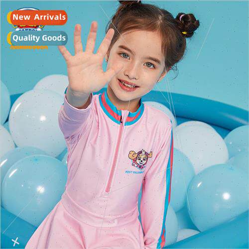 Childrens One-piece Swimsuit Long Sleeve Skirt New Woof Team