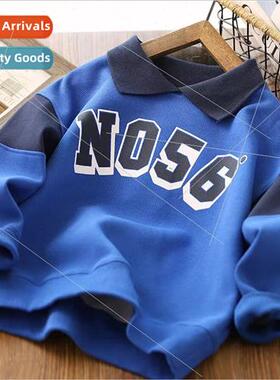 Boys casual sweater 2023 spring and fall new childrens lapel