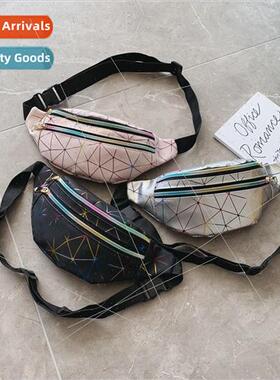 New chest bag female 2022 new ins laser diamond lattice spor